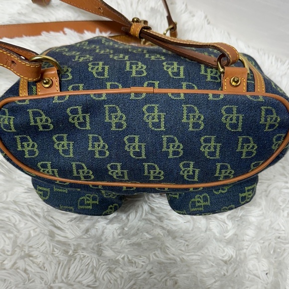 Dooney & Bourke Vintage Navy and Tan Signature Backpack Excellent Condition - Picture 4 of 16